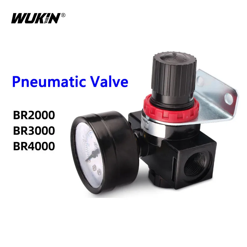 

1PC BR2000 Pneumatic Pressure Regulating Valve 3000/4000 Relief Control Compressor Regulator 1/4 3/8 Reducing Stabilizing Valve