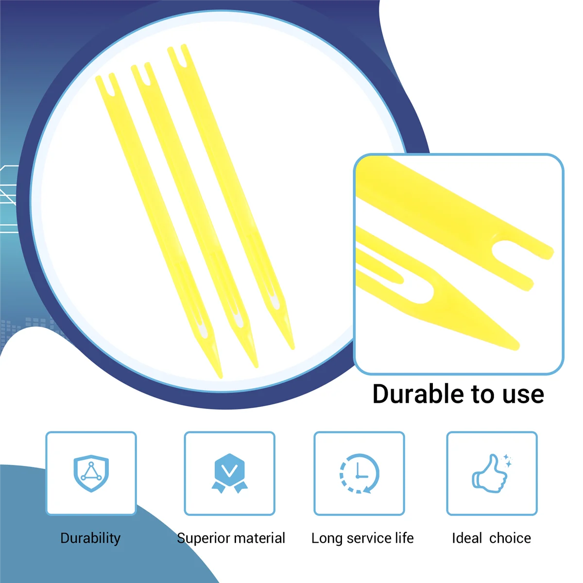 Filet de pêche en plastique jaune, réparation de canette de navettes, 2 # Johanna, 10 pièces