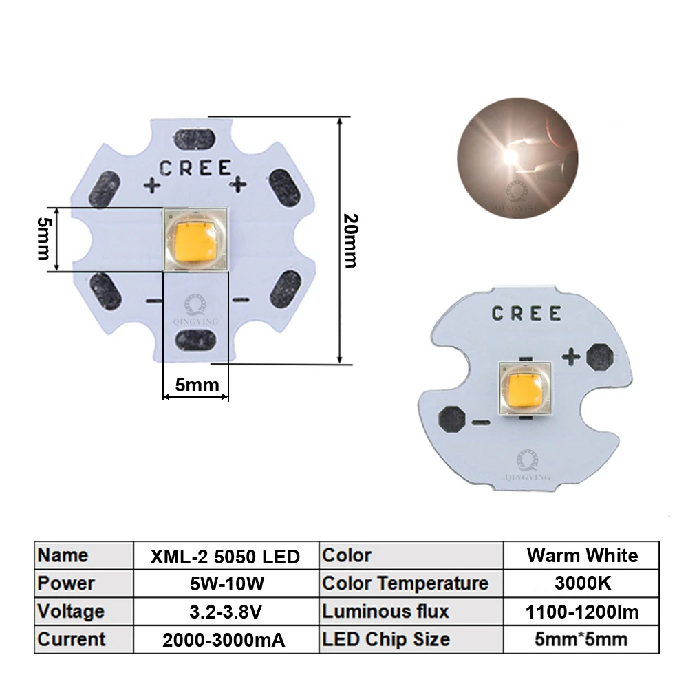 10 szt. 5W-10W 5050 wysokiej dioda LED dużej mocy Chip 16mm 20mm 3V 3.6V diody do latarka rowerowa akcesoriów samochodowych