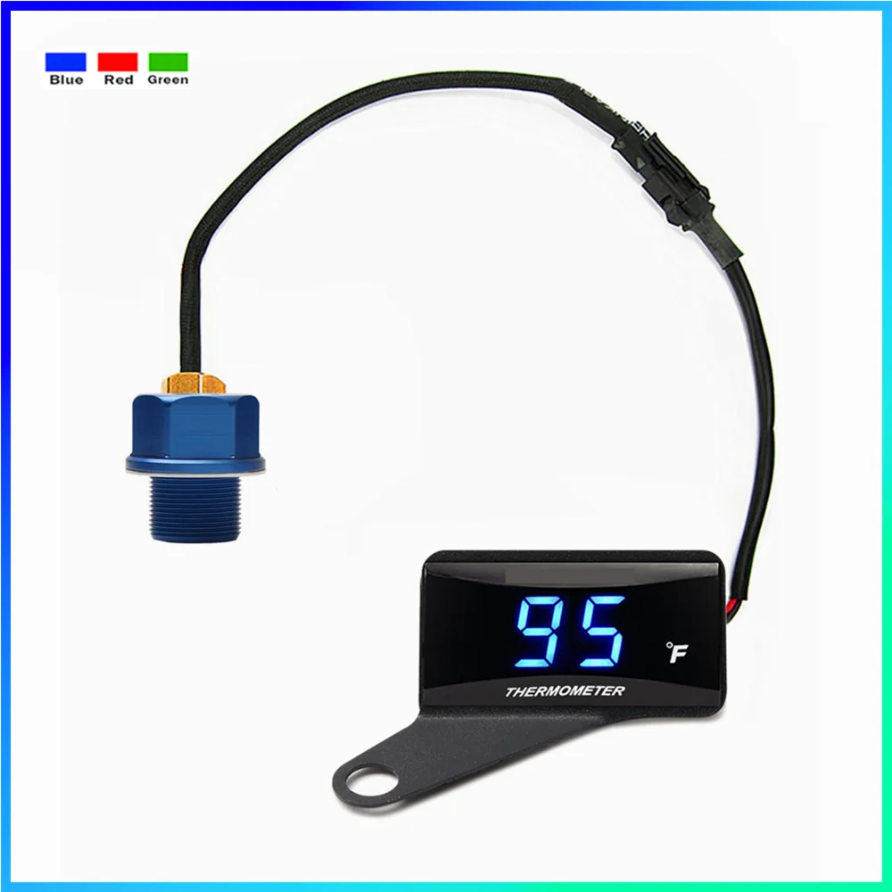 Koso-indicador de temperatura de aceite para motocicleta, Mini termómetro Universal Digital cuadrado Fahrenheit con soporte izquierdo