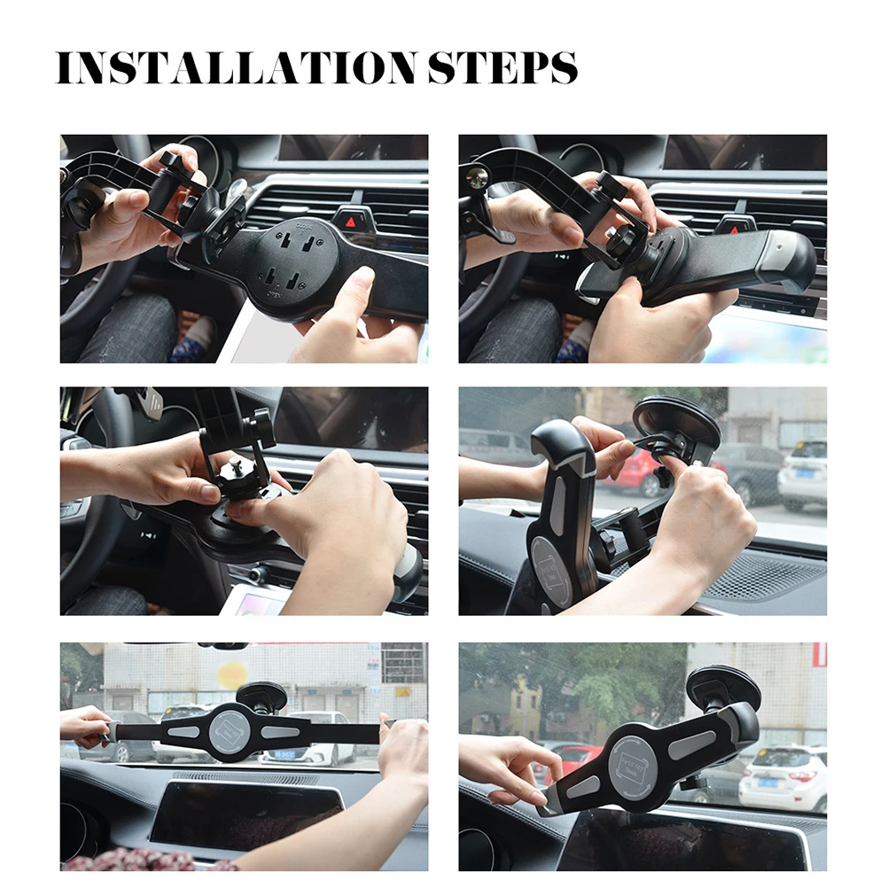 

1Pcs Tablet Vehicle Holder Suction Cup Mount Black Durable ABS for 7-12 Inch Navigator Car Bracket Stand Stable Storage Rack