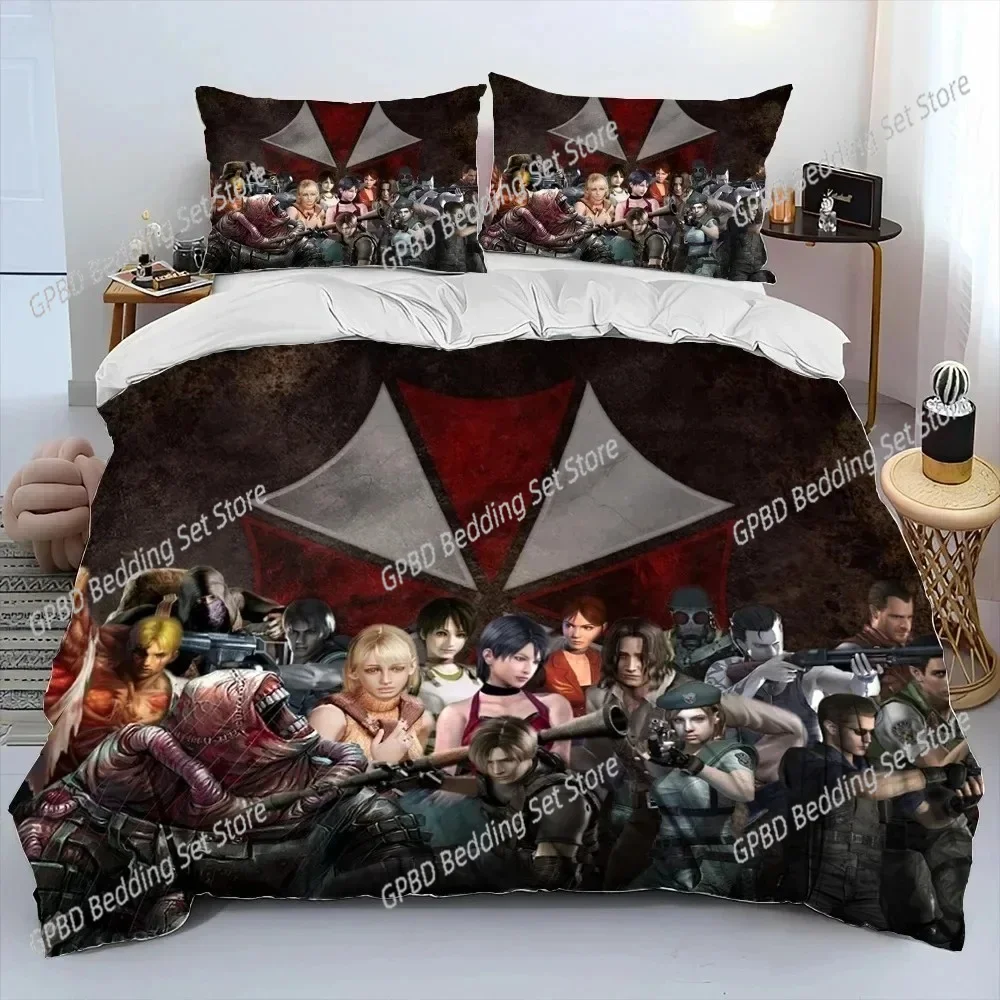 3D Corporation Red Umbrella Bedding Set Single Twin Double Queen King Cal King Size Bed Linen Set