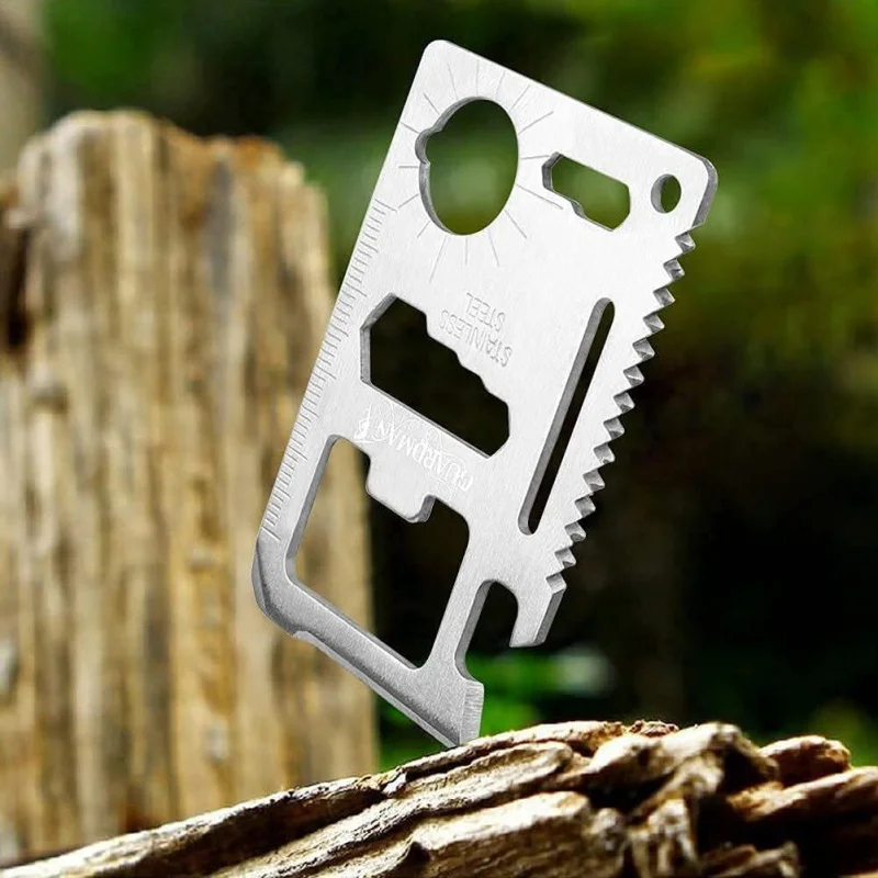 11-In-1 Wallet Multitool Card Heavy Duty Stainless Steel EDC Survival Pocket Tool Bottle Opener Gear For Men Gifts