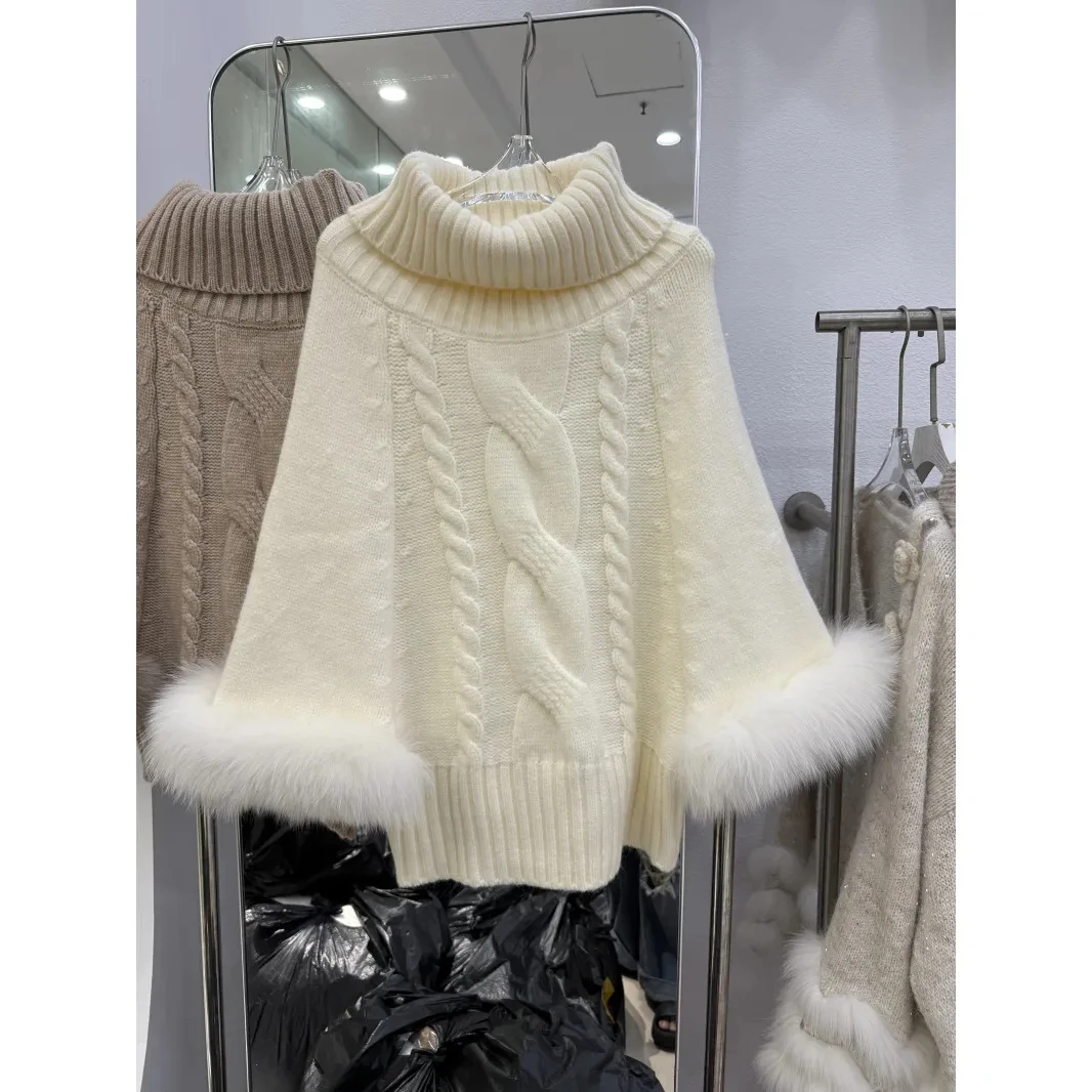 

Высокое качество, осенне-зимний новый модный свободный трикотаж с открытыми плечами, свитер, пуловер, женский повседневный топ с манжетами Mao