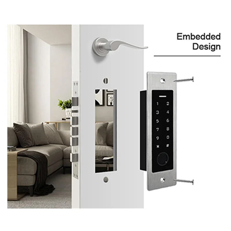 

FEDI-Embedded Waterproof Metal Fingerprint Access Control Keypad 125Khz Reader Controller Security Protection Door Opener