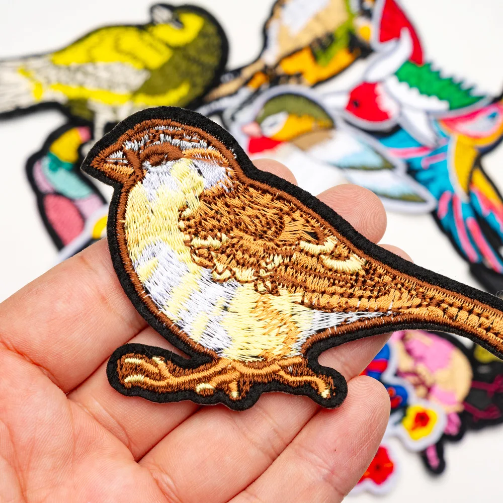 

Fix Birds Embroidery Patch Iron on Patches Applique DIY T-shirt Backpack Bag Hat Jeans Repair Decor Sew on Cloth Craft Sticker