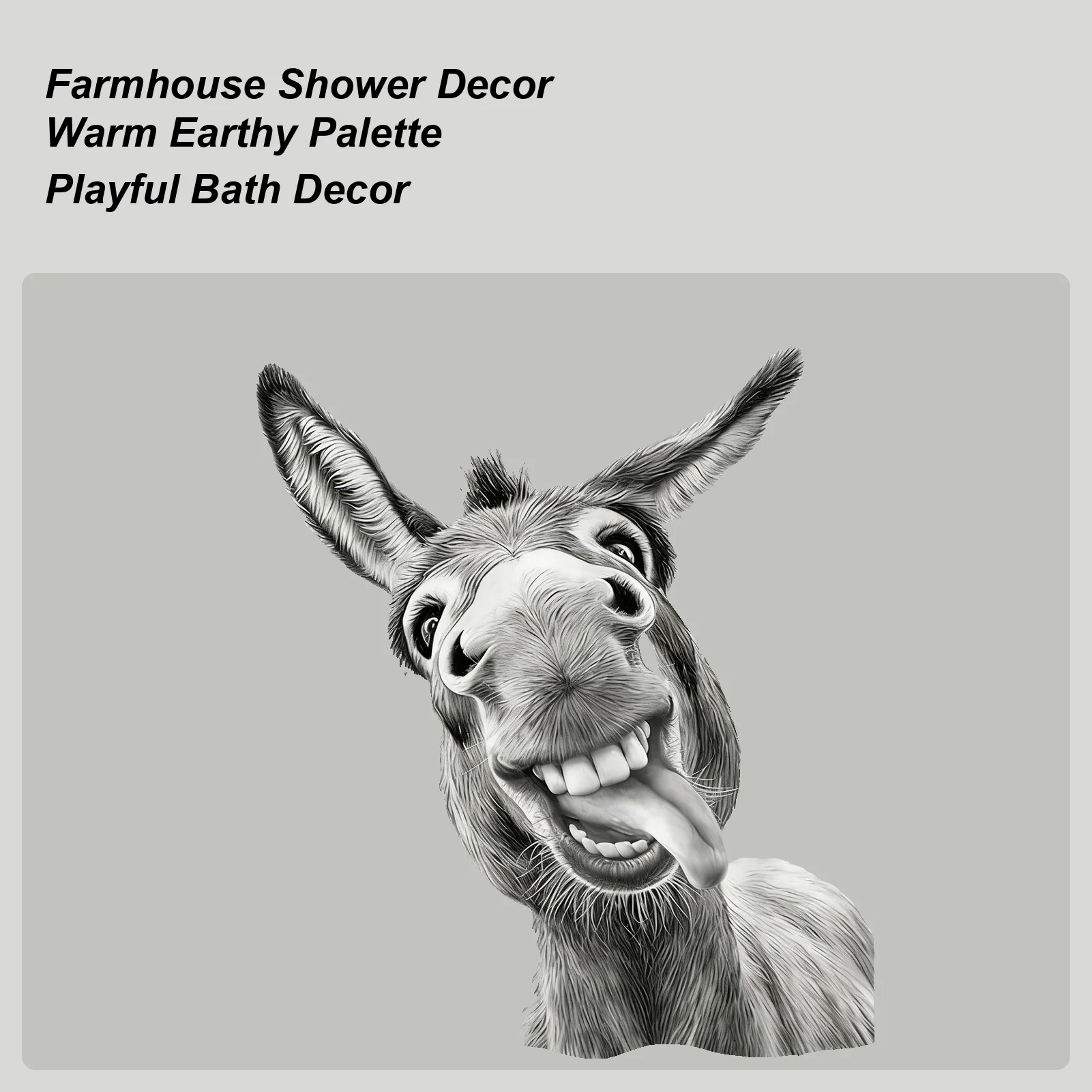70x70 Inch Fabric Shower Curtain Liner Cute Rustic Animal Print Bathroom Shower Drape for Home Farmhouse Decoration