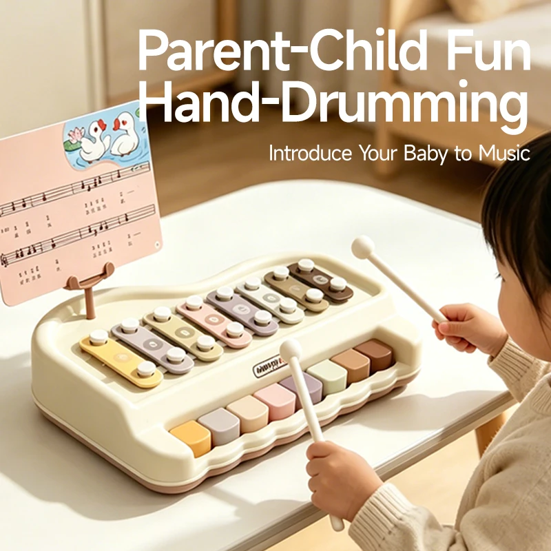 

Children's Eight-tone Hand Percussion Instrument Toy Educational Music Enlightenment Piano Playing Musical Instrument for Kids