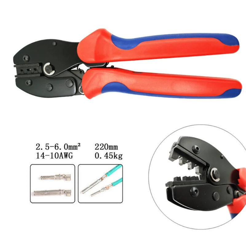 Imagem -05 - Solar Crimp Tool Kit Chave Chave Conector pv Crimper Wire Stripper Crimping Cutters Alicates Conjunto de Ferramentas 12 Pares