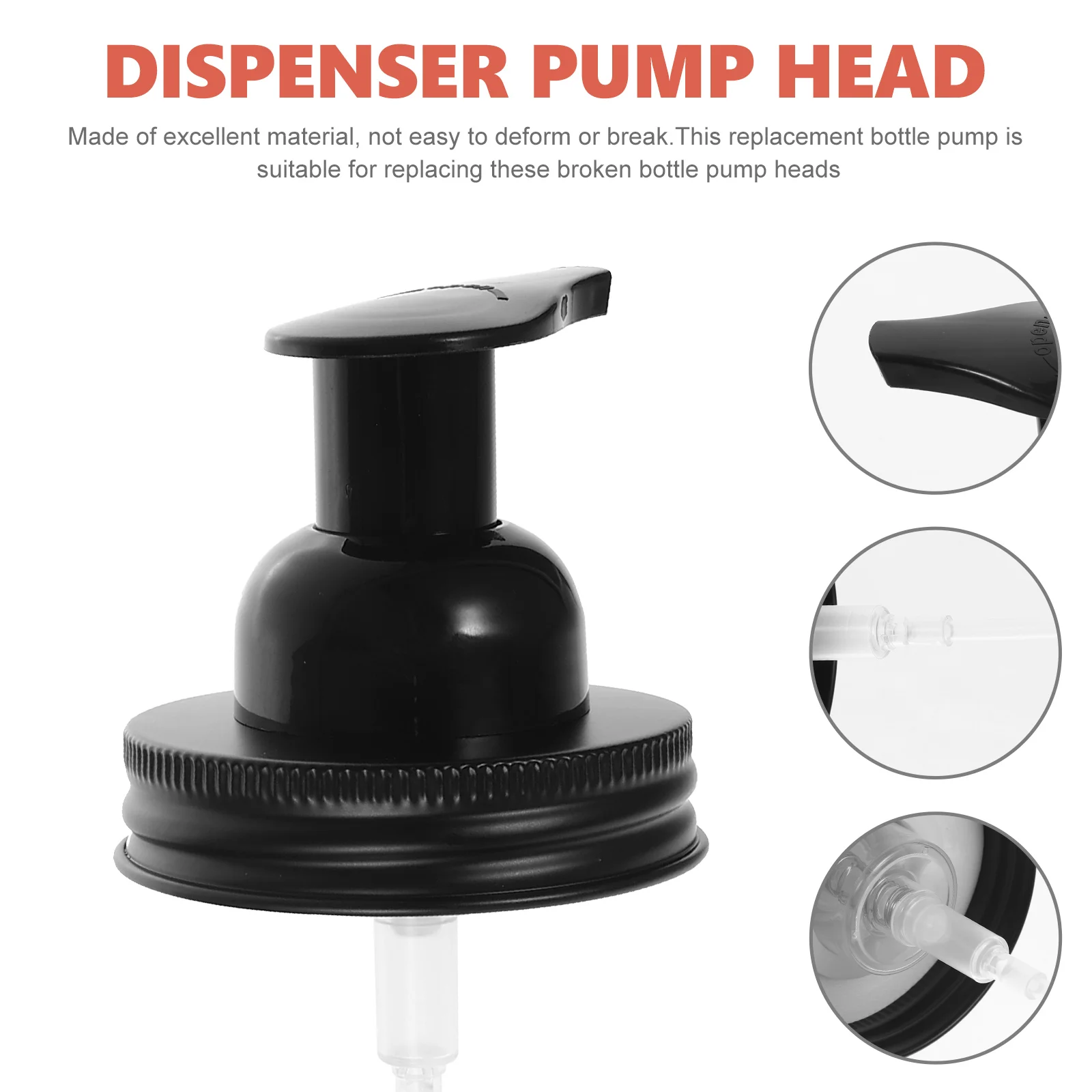 Mason Jar Lid Pump Head Dispenser Lotion Bottles Cleaning Brush Container Pumps Stainless Steel