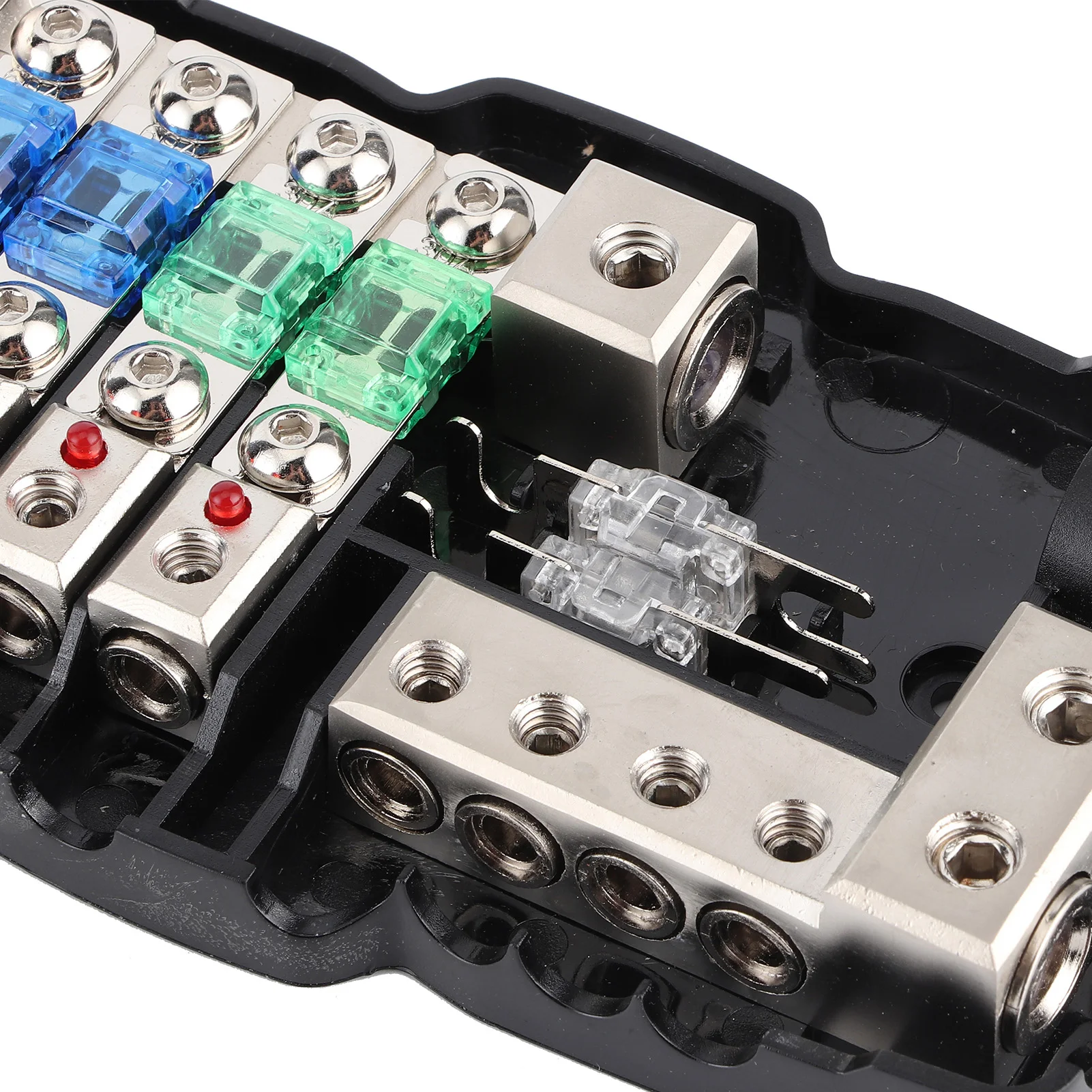 Блок предохранителей для автомобильной аудиосистемы, 4-сторонний блок для распределения звука, аксессуары для лодок, домов на колесах, грузовиков, внедорожников, кроссоверов, квадроциклов, мотовездеходов, автомобилей