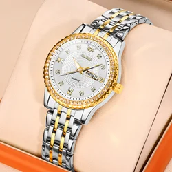 OLEVS Luxury Quartz Watch for Women Stainless Steel Elegant Women's Watches Luminous Waterproof Original Fashion Lady Wristwatch