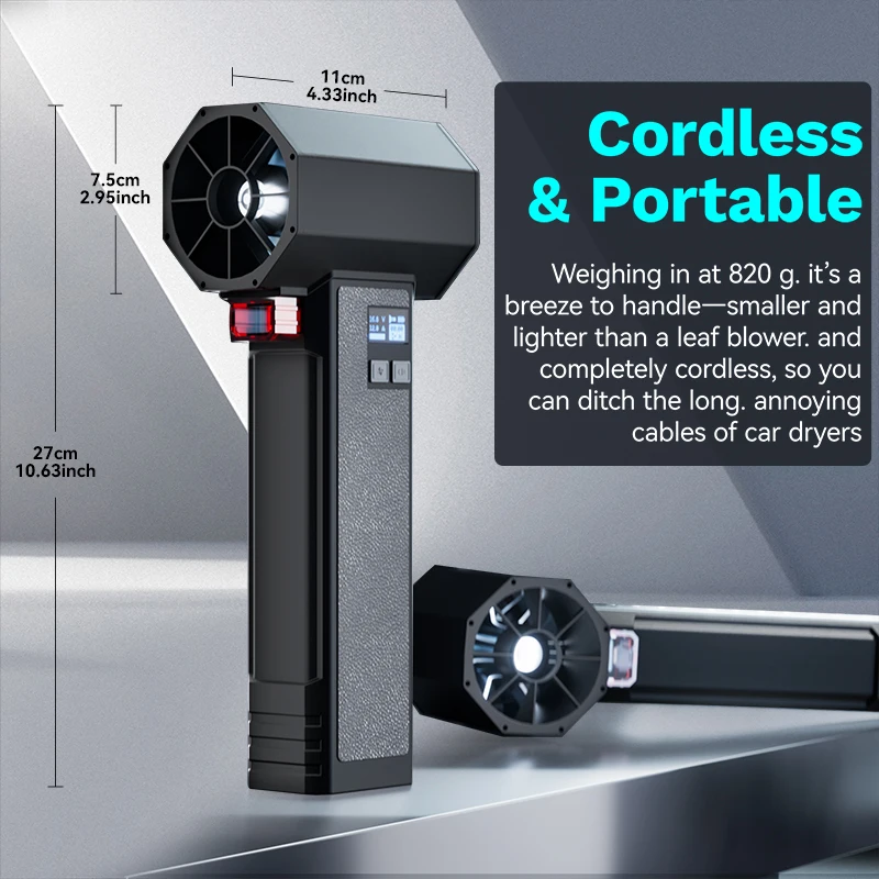 Booster Violent Fan Powerful Handheld Lighting Turbo Fan TF64 with LED light 64MM Brushless motor High speed 1600G Thrust