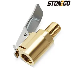 Car Pump Auto Repair Tool Valve Clip 8mm Air Pump Chuck Clip Stonego Car Truck Tyre Tire Inflator Valve Connector Car Open Brass