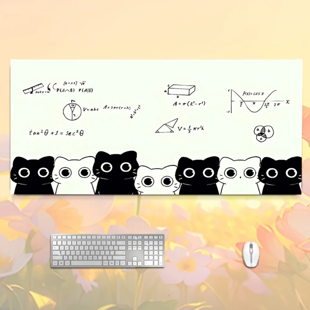 Tapis de souris à motifs de chatons et symboles mathématiques haute définition, accessoires PC, organiseurs de bureau et plateaux