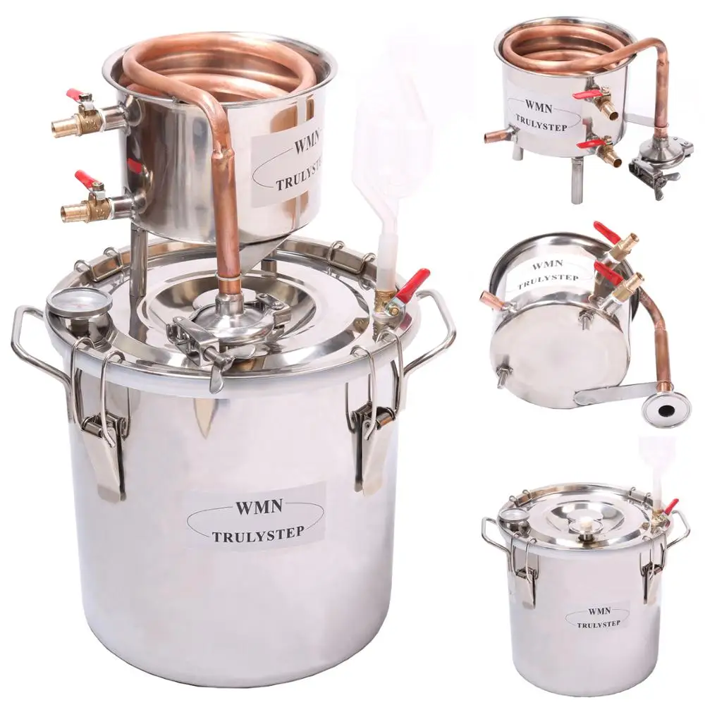 10L~100 Litres New DIY Home Brew Distiller Alambic Moonshine Alcohol Still Stainless Copper Water Wine Essential Oil Brewing Kit