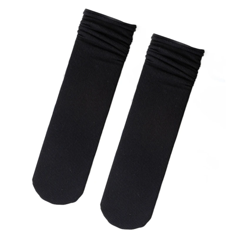 Japanese Women Cotton Socks Solid Color Casual Ice Silk Thin Scrunch Socks