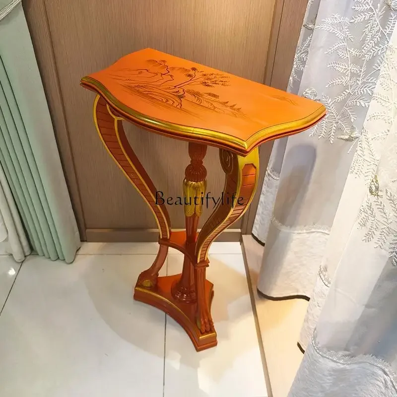 

yj7 yj7 American Country Style Wooden Vintage Solid Wood Carved Antique Villa Flower Pot Stand