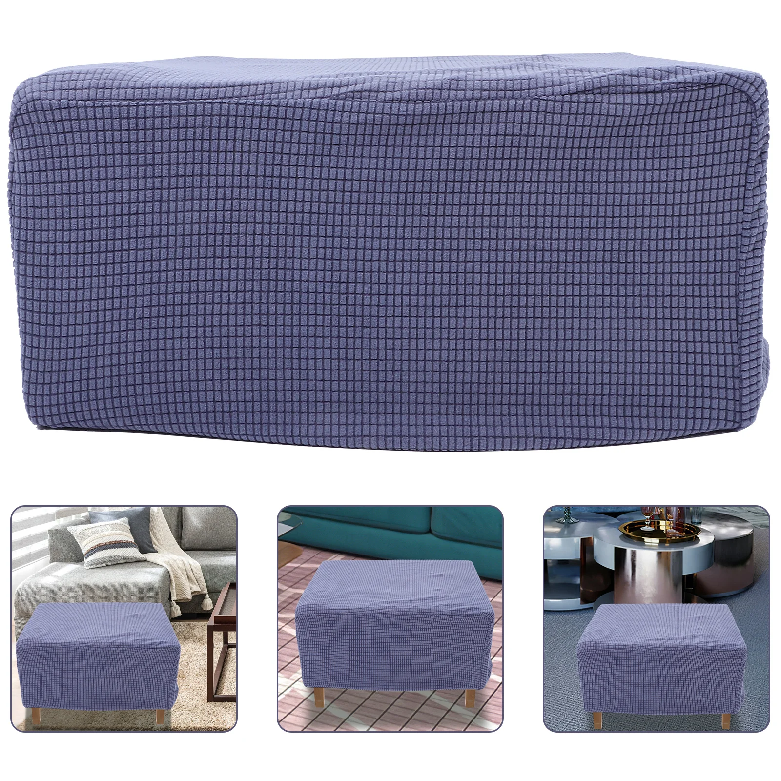 

Square Stool Cover Elastic Footrest Protector Machine Washable Seat Slipcover For Living Room Chair Couch Cover Home Textile