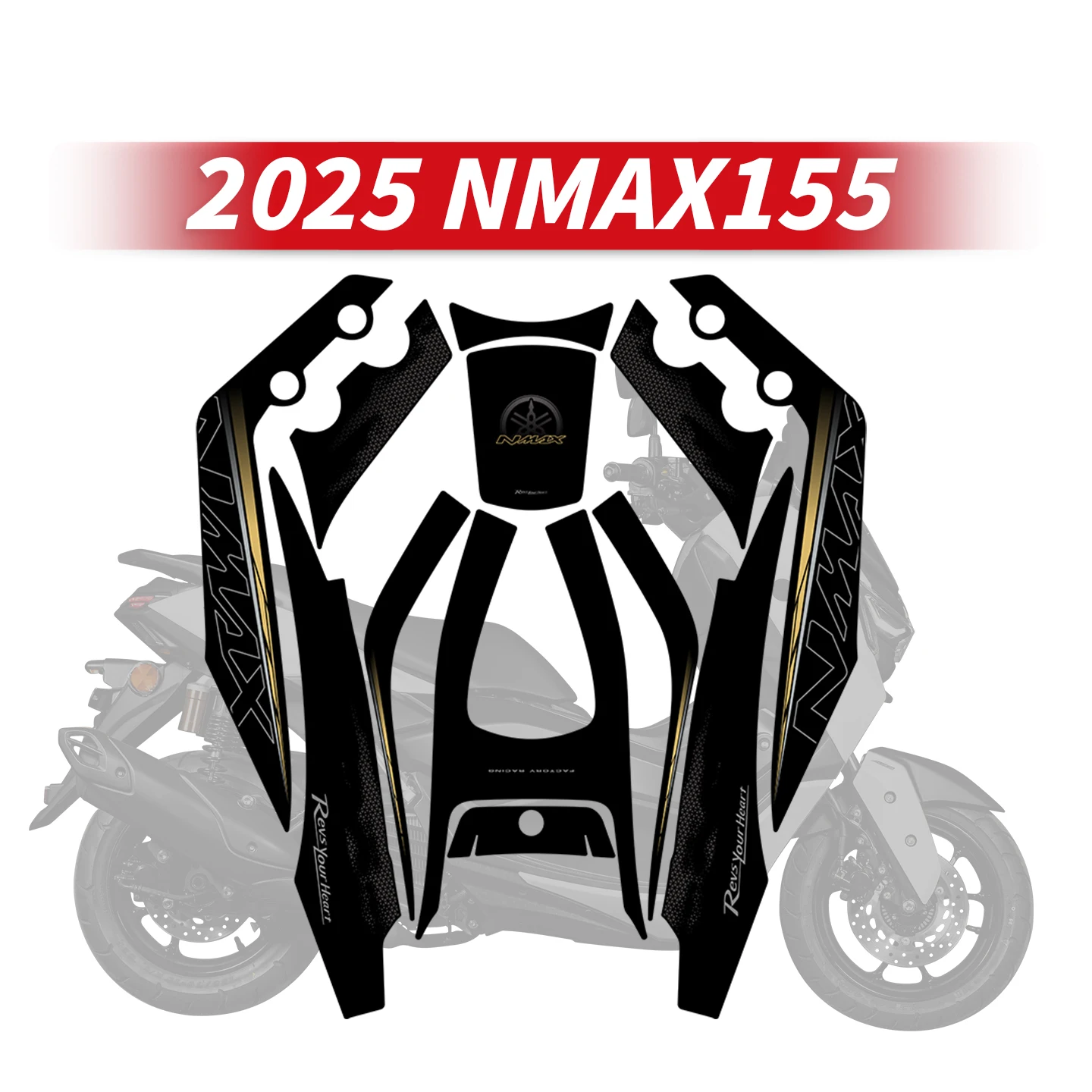 

For YAMAHA NMAX155 2025 Fuel Tank Protection Stickers Kits Of Motorcycle Accessories Gas Fuel Pad Decoration Refit Decals