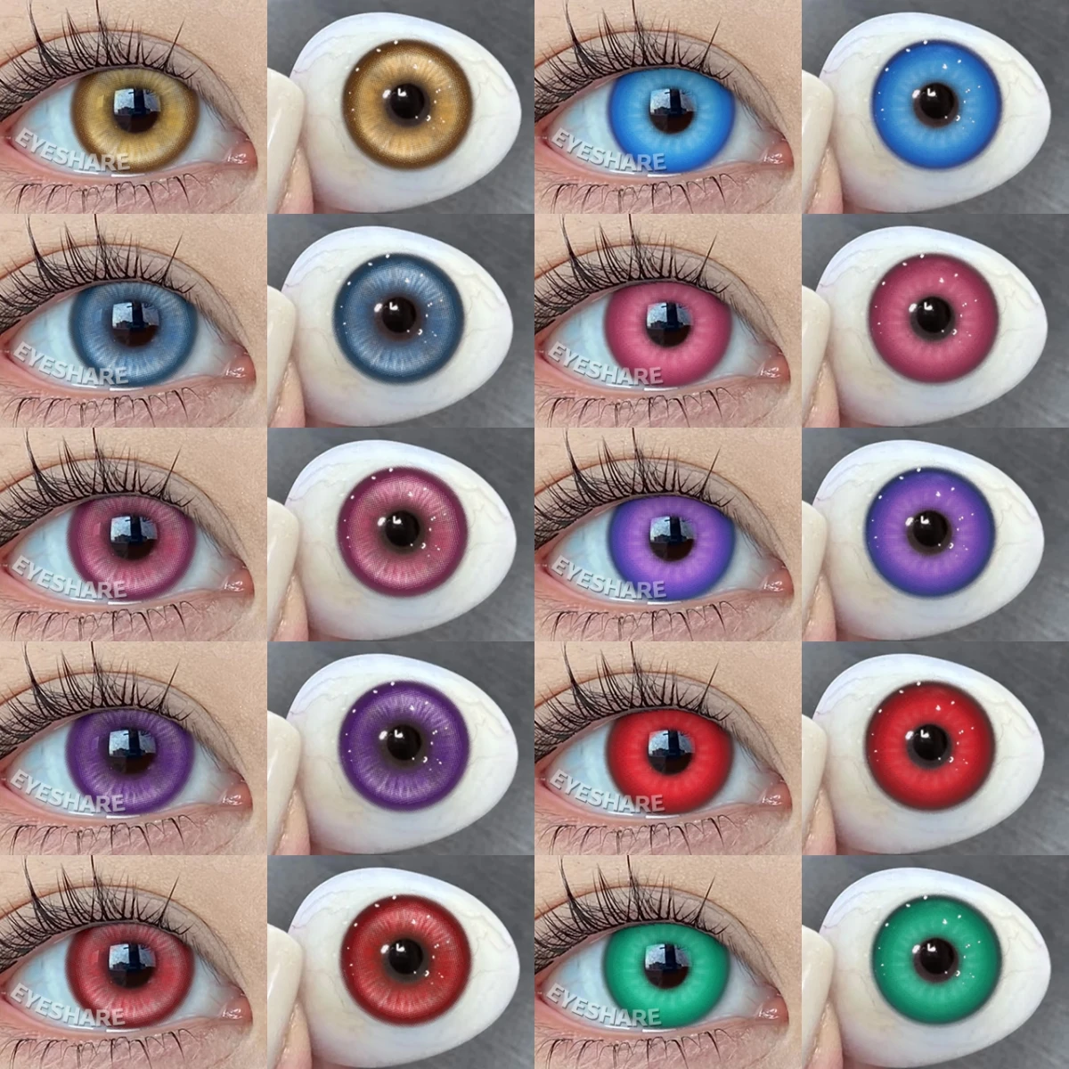 EYESHARE 1pair Cosplay Color Contact Lenses For Eyes Anime Colored Lenses Purple red Multicolored Lenses Colorful Contact Lens