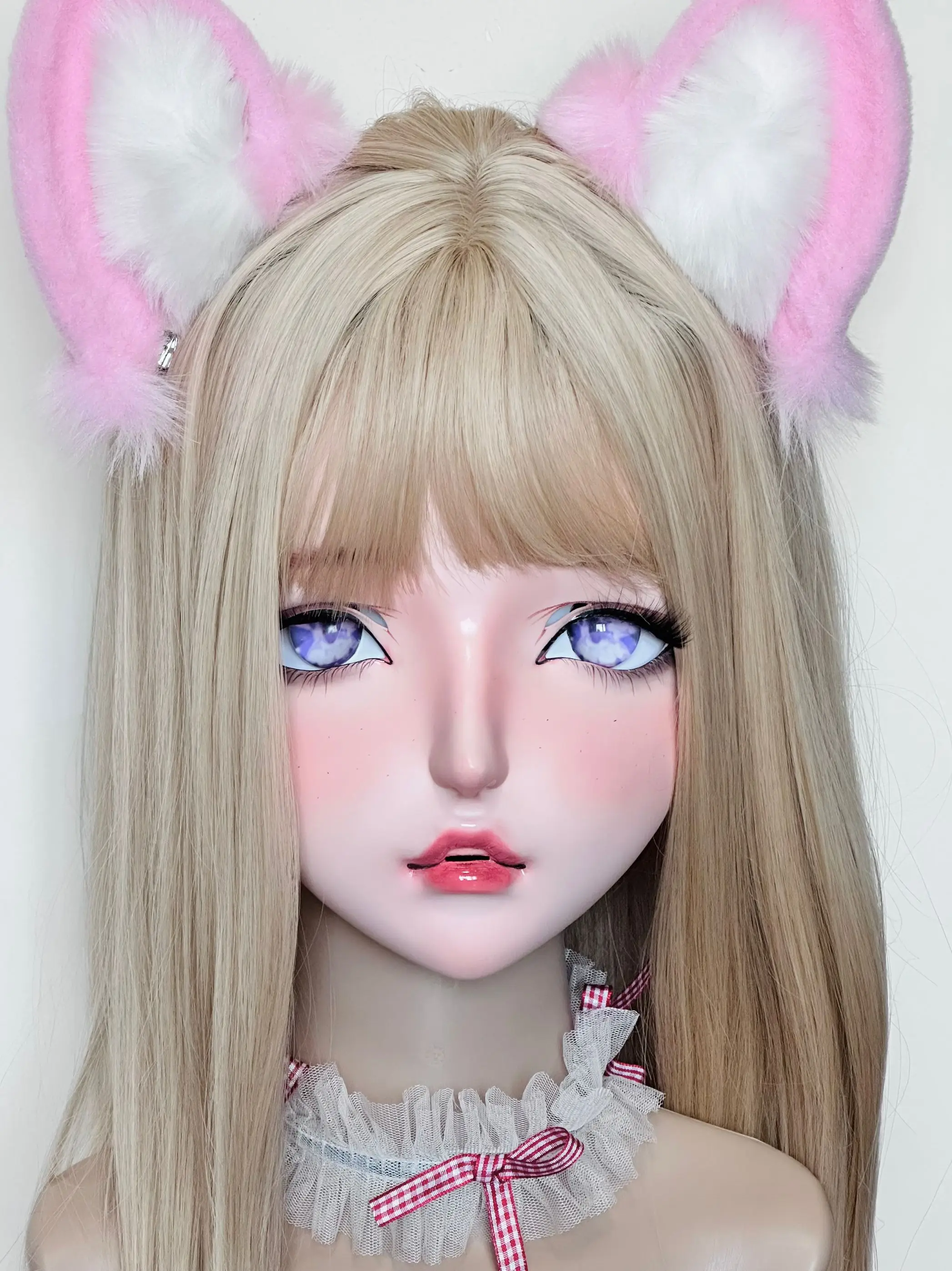 

(AL102)Handmade Sweet Female/Girl Resin Half Head Cosplay Japanese Anime Role Play Lolita Kigurumi Doll Mask Crossdresser