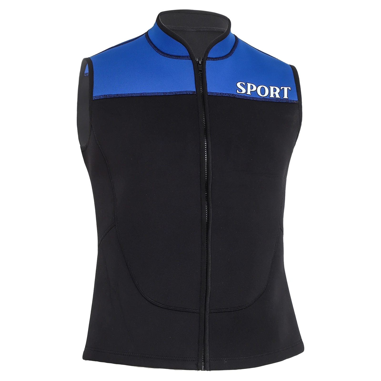 Herren-Neoprenanzugweste aus 3 mm Neopren, ärmellos, mit Reißverschluss vorne, kontrastfarbenes Oberteil zum Tauchen, Surfen, Kajakfahren, Schwimmen – Detail 23