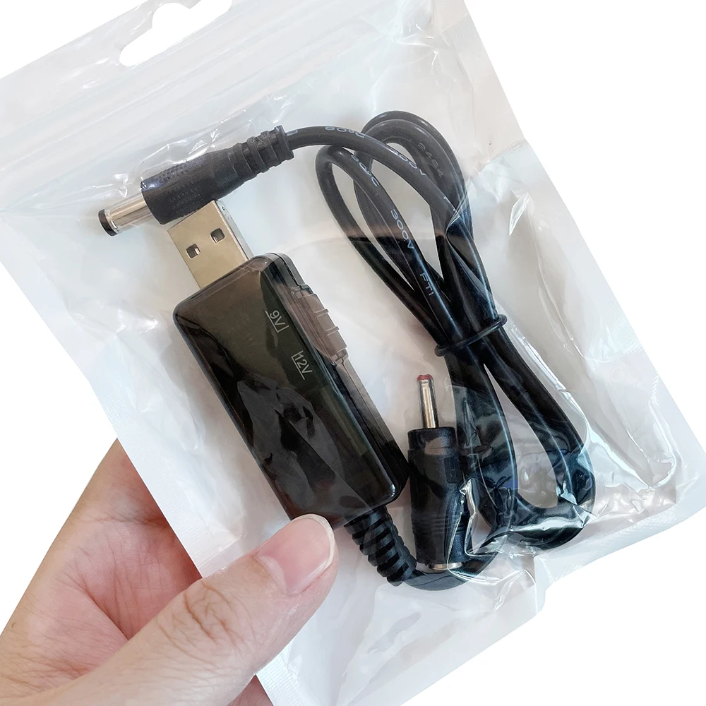 1Pc USB Power Boost Converter 5V to 9V 12V USB Step-up Converter Cable +3.5x1.35mm Connecter For Charger/Power Converter Adapter