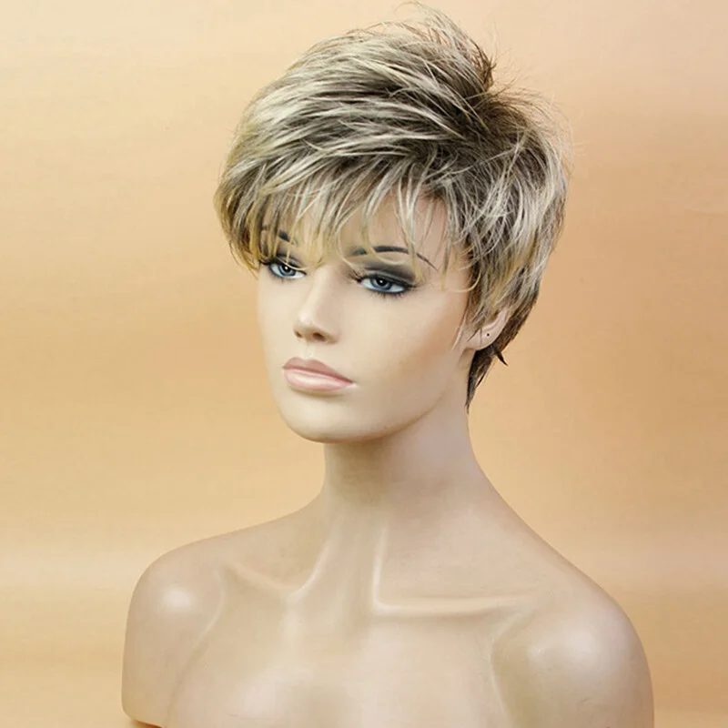 

Женские короткие вьющиеся парики Женский черный светлый парик с волнистыми волосами