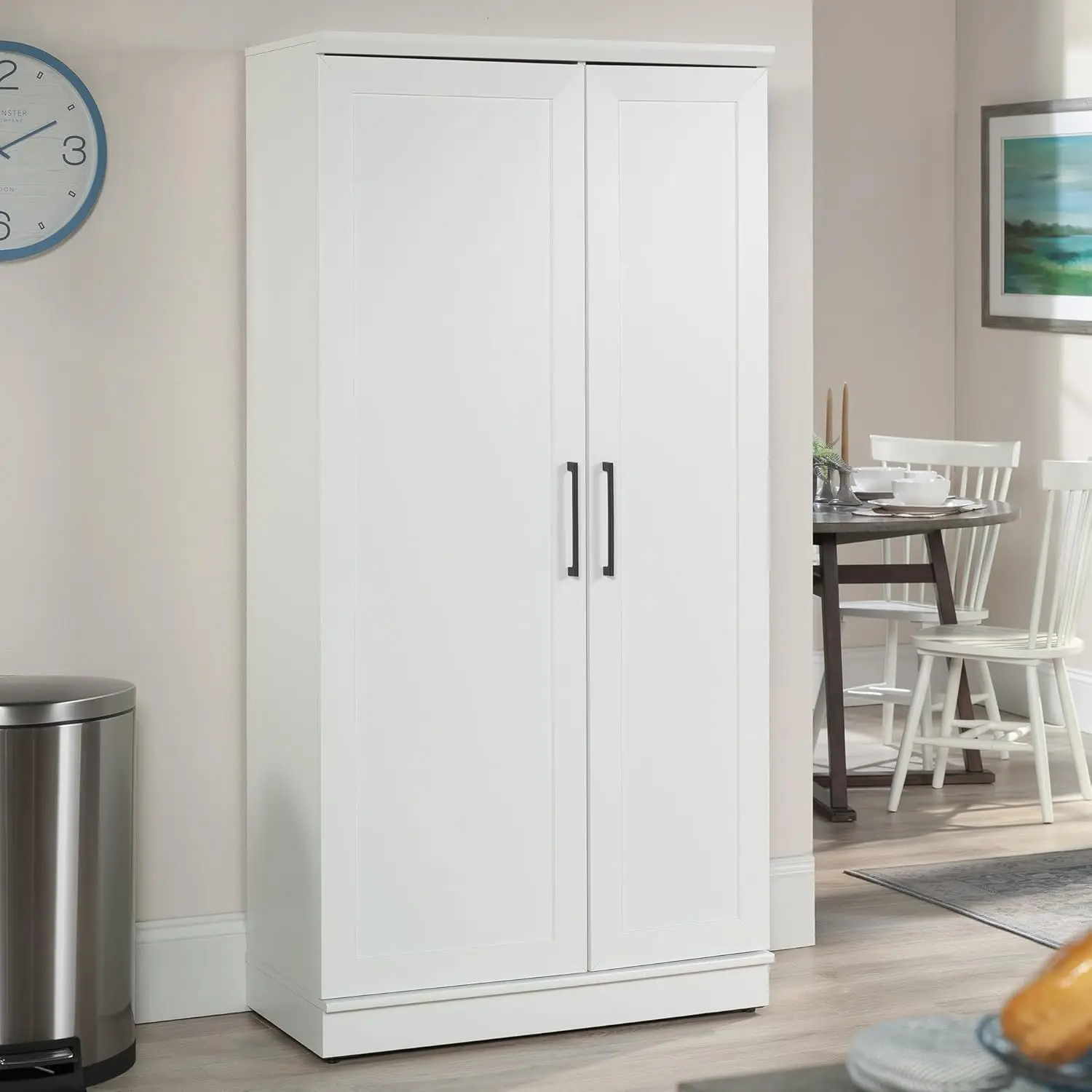 Homeplus Storage Cabinet/ Pantry Cabinets, Soft White Finish