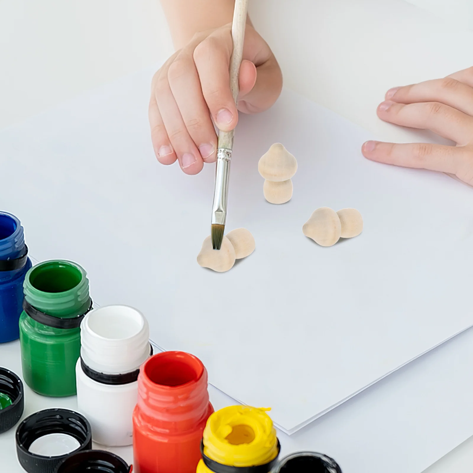 

15Pcs Wooden Mushroom DIY Painting Set Unfinished Kids Craft Supplies Creative Decoration for Imagination and Fun