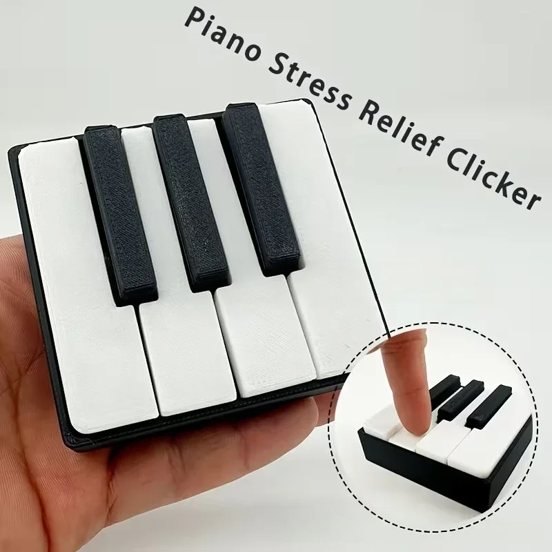 3D Printed Piano Keyboard Clicker-Press‑Type Stress Relief Fidget Figurine Suitable Office Desk,Party Games,Musical Key Presser