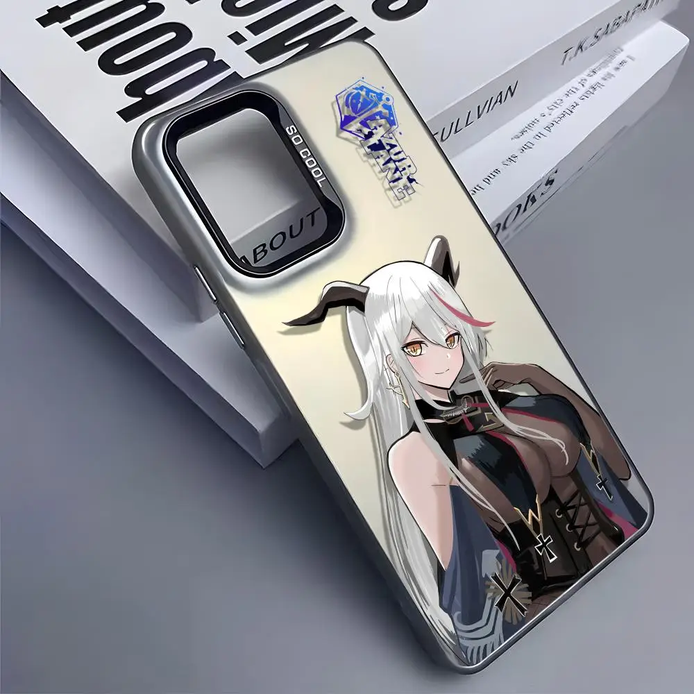 アズールレーン エギル エギルフォンケース サムスン ギャラクシー S25 エッジ S24 S23 S22 S21 S20 ウルトラ用 シリコン製 シルバーカバー