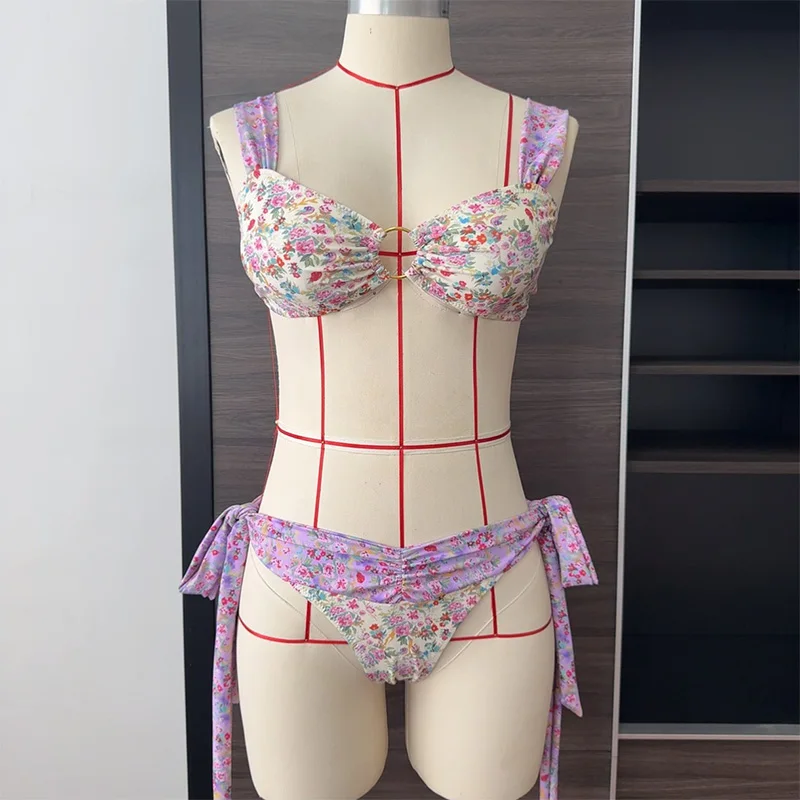 

2025 Sexy Women New Flower Bandage Swimwear Swimsuit Biquini Bathing Suit for Women