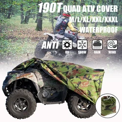 Capa protetora anti-chuva de camuflagem para moto Quad Bike, estojo impermeável, ao ar livre, capa ATV, proteção contra intempéries