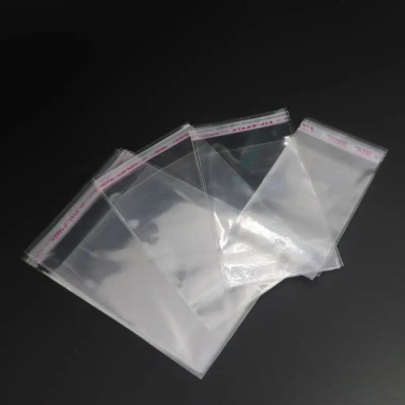 100Pcs Transparent Plastic Bag OPP Hang Self-Adhesive Pouches Gift Jewelry Pouches Packaging For Party Wedding Engagement Beads