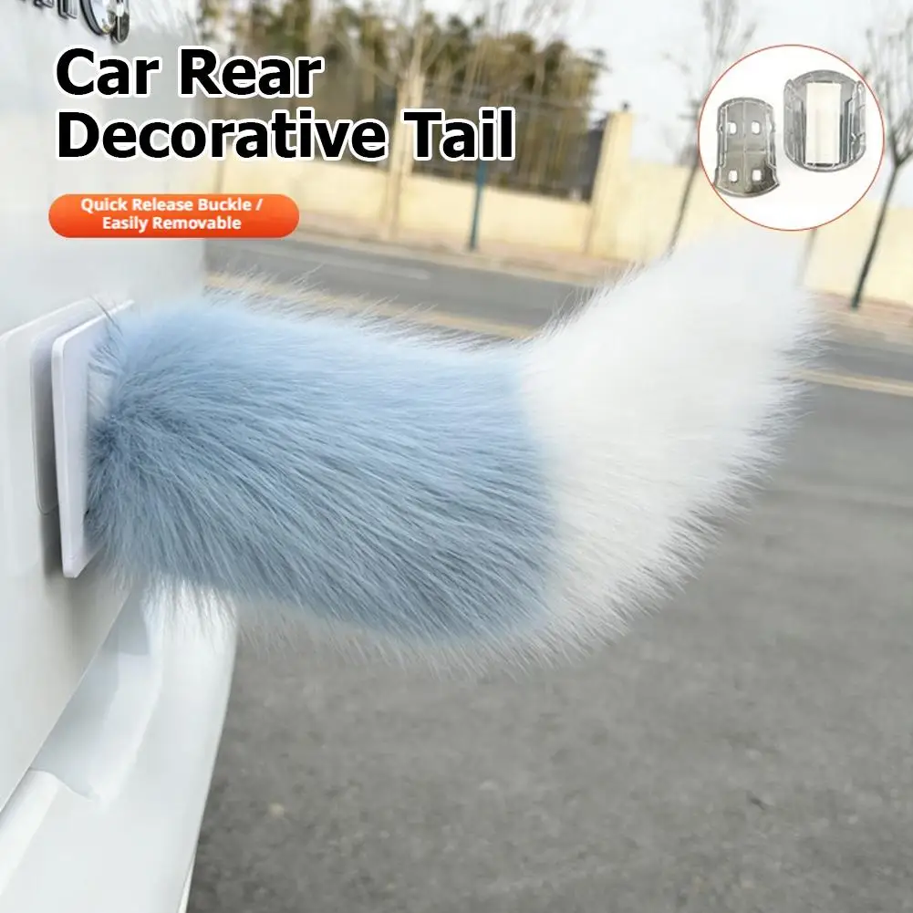 Künstlicher Fell-Schwanz als Auto-Dekoration, Niedliches Flauschiges Heck-Stoßstangen-Ornament, Lustiges Flauschiges Tier-Schwanz-Accessoire für Auto, LKW und Roller – Detail 13