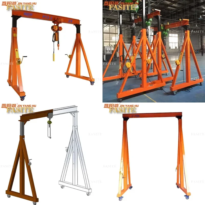 For PT2-1 Gantry Crane Small Mobile I-Beam Hoist Lifting Tool Simple Structure Workshop Warehouse Use Easy Installation