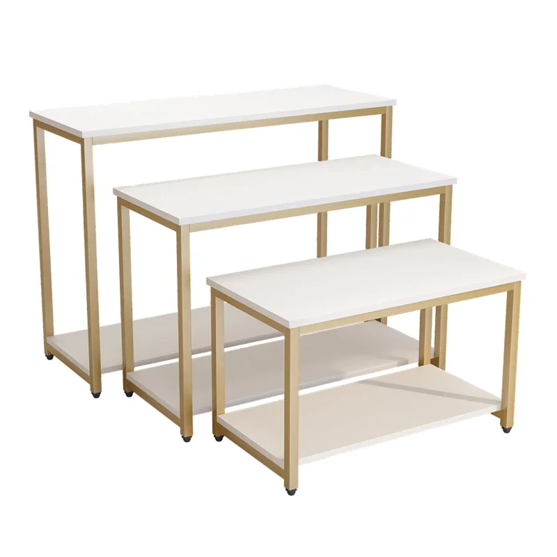 

Clothing store display rack Rectangle high and low display rack Shoe bag rack Shopping mall floor-to-ceiling middle island