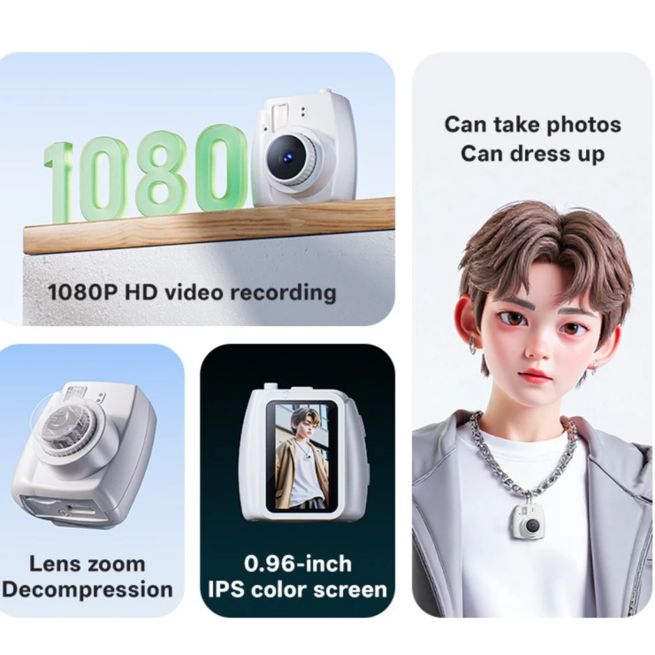 Mini Thumb Keychain Camera Screen HD 1080P Key Chain Portable Retro CCD Digital Camera Pocket DV Video Recorder Flash Lamp Gift