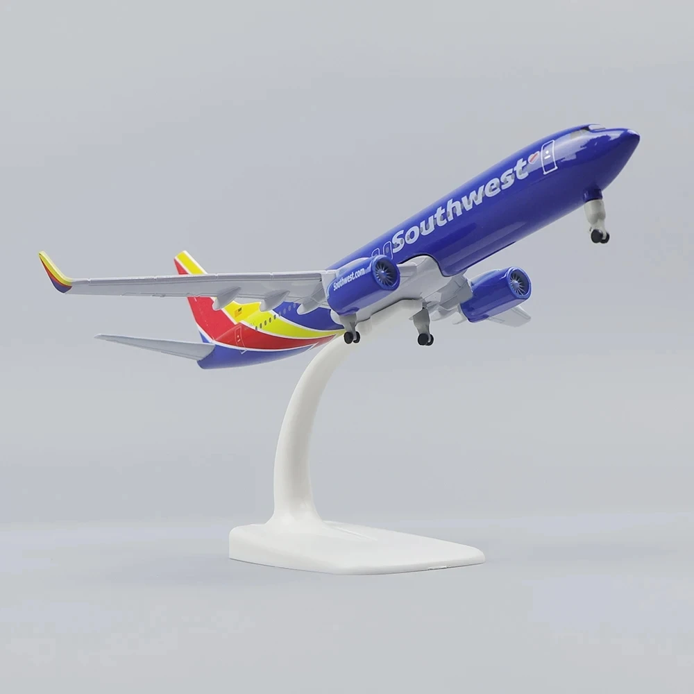 Diecast Plane Model Toy Airplane for Southwest Airlines Boeing 737 B737 Die-cast Metal Airplane Model with Landing Gear 20cm