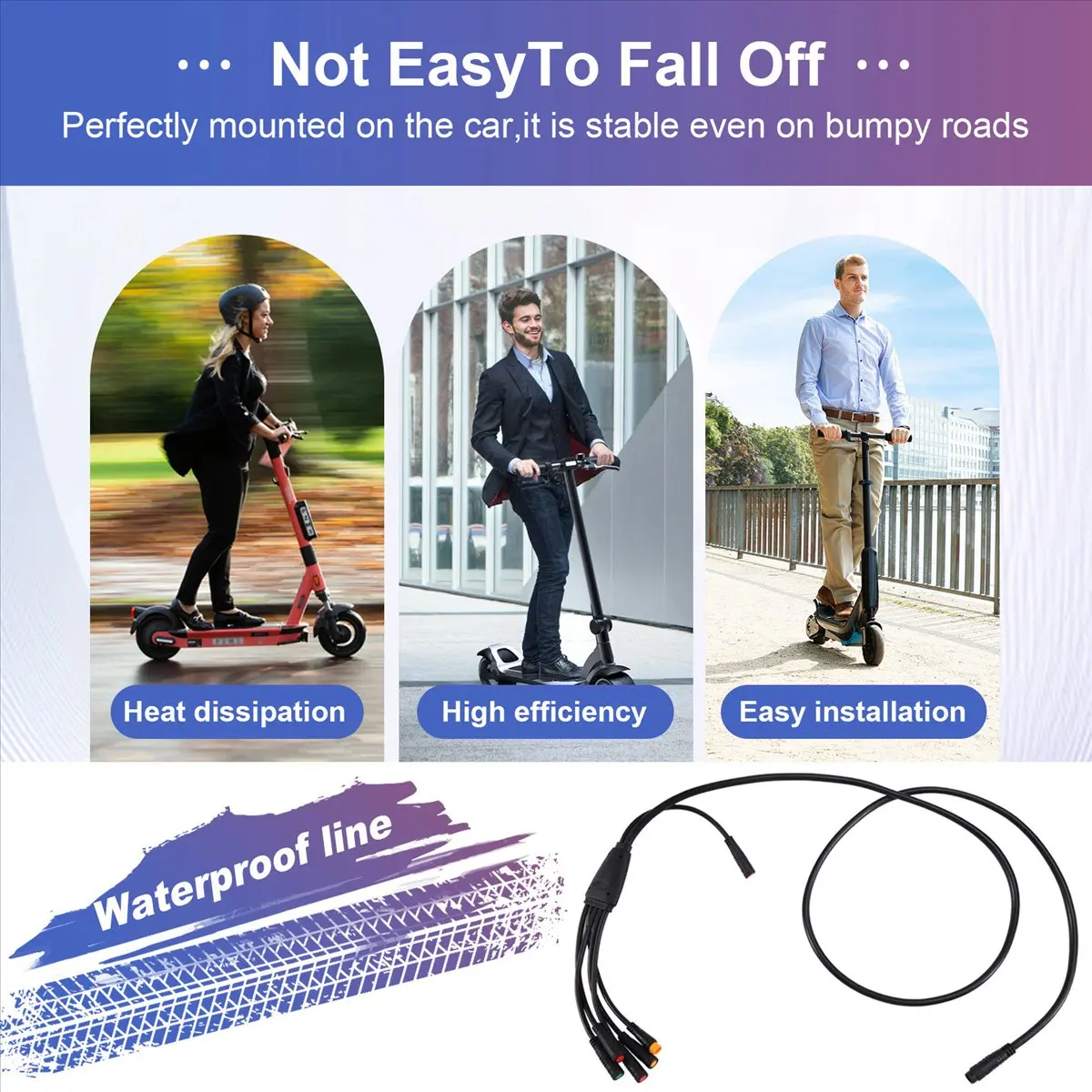 1T6 Waterproof Cable 9 Pins for Ebike Extension Cable Electric Bicycle Connectors for Throttle, Brake, Display [JQ-EN&RS]