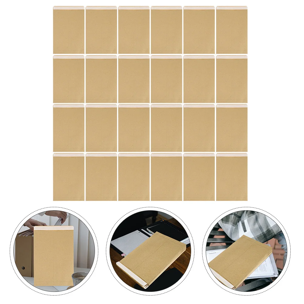 100Pcs Kraft Paper Envelopes Multi-Purpose Use for Postcards Books Projects Interoffice Documents Portable File Pouch Document