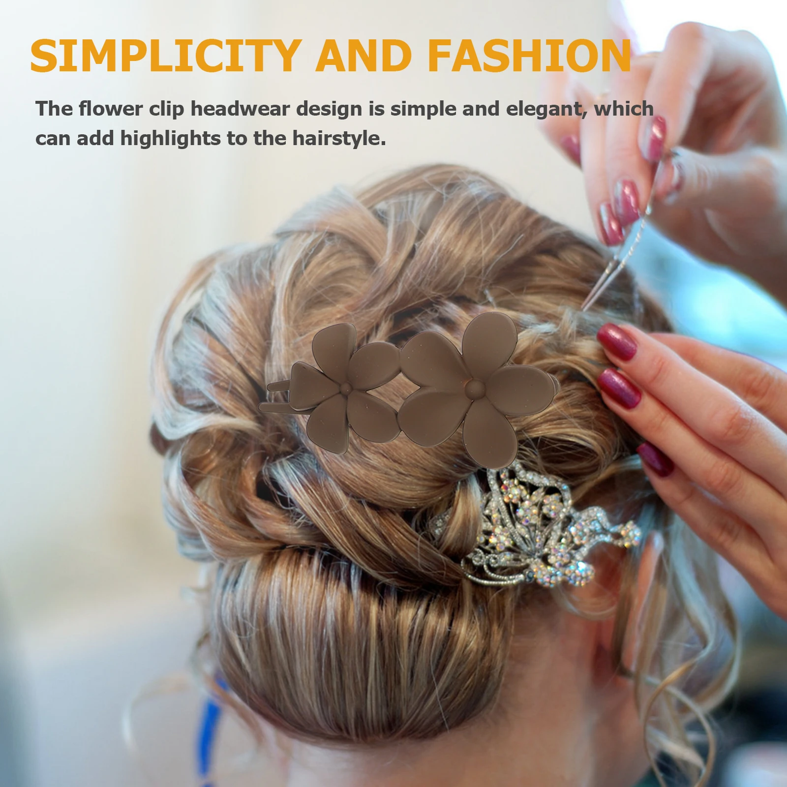 

6pcs Flower Hair Claw Clips Large Size Material Lightweight Durable Hair Accessories For Women Wedding Party Carnival