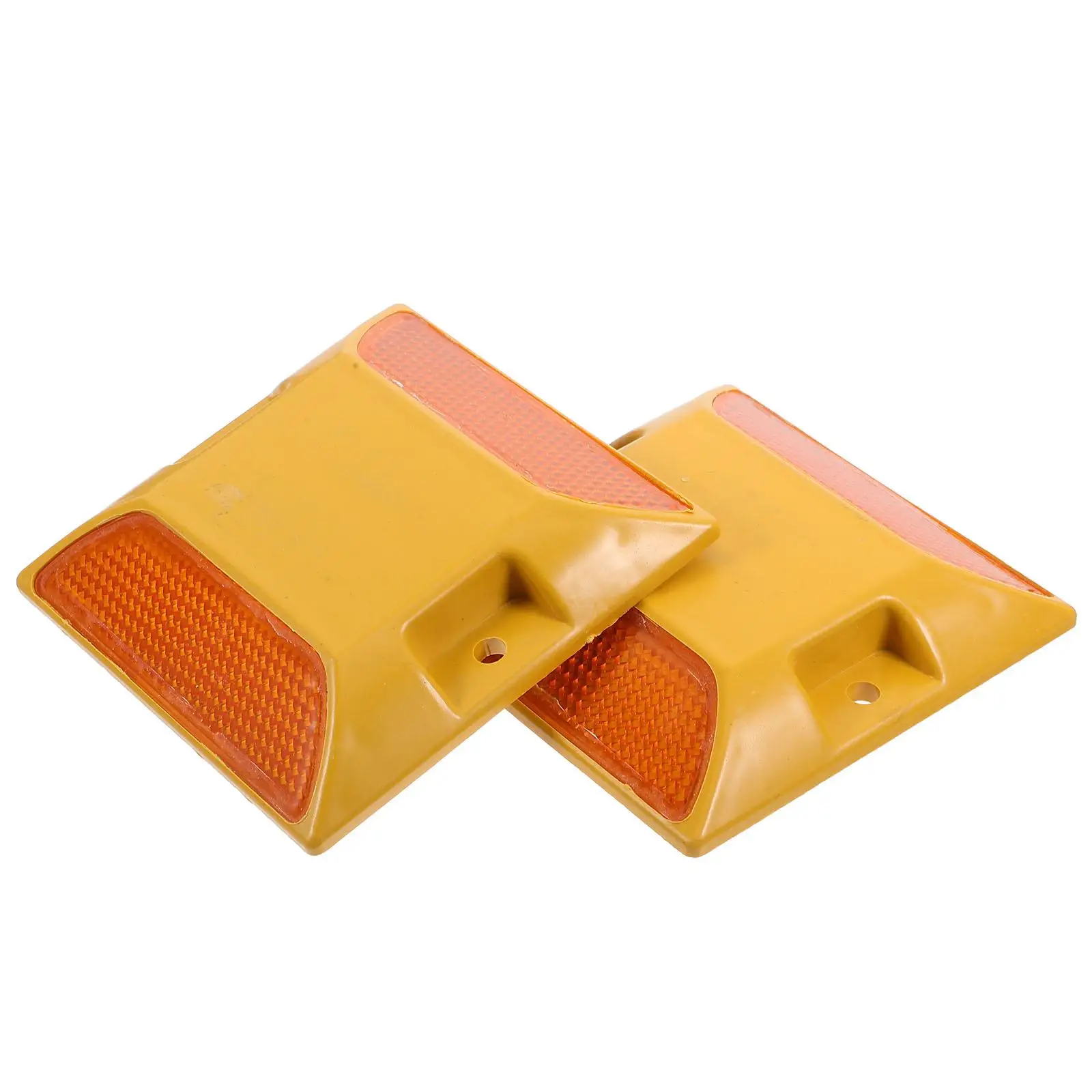 

2 Pcs Plastic Road Studs Reflective Pavement Markers Driveway Path Deck Dock Parking Lots Walkway Safety Cone Warning Signs