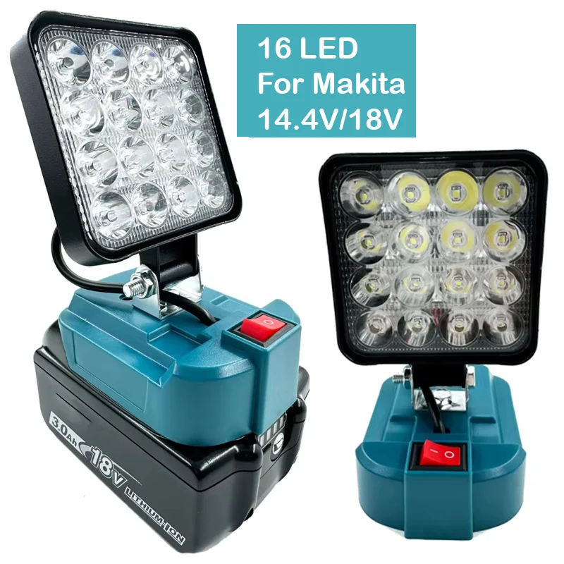 For Makita 14.4V-18V Li-ion Battery Lantern Outdoor Flashlight 3 inch Cordless LED Work Light Camping Lamp Emergency Lighting