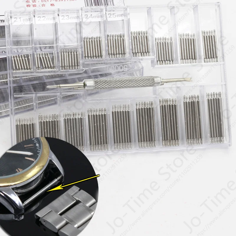 360pcs/Set Watch Accessories Watchband Stainless Steel Metal Spring Bars 8mm - 25mm Strap Belt Repair Watch Spring Bar Tool