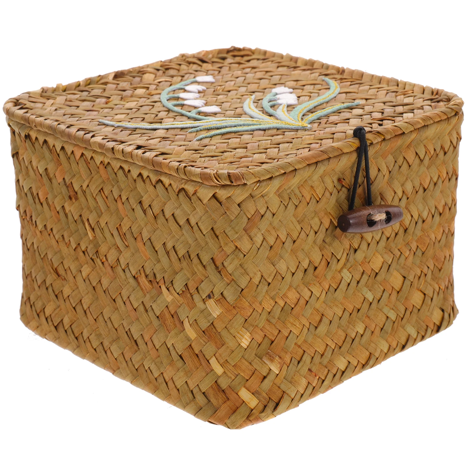 

Rattan Gift Box Woven Basket Storage Containers Vintage Handmade Natural Material Lidded Wicker Baskets Sundry Organizer