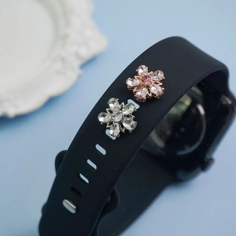 Metal Watch Band Ornament Decorative Tool Cross Wristbelt Charms Flower Strap Accessories for Apple Watch Band