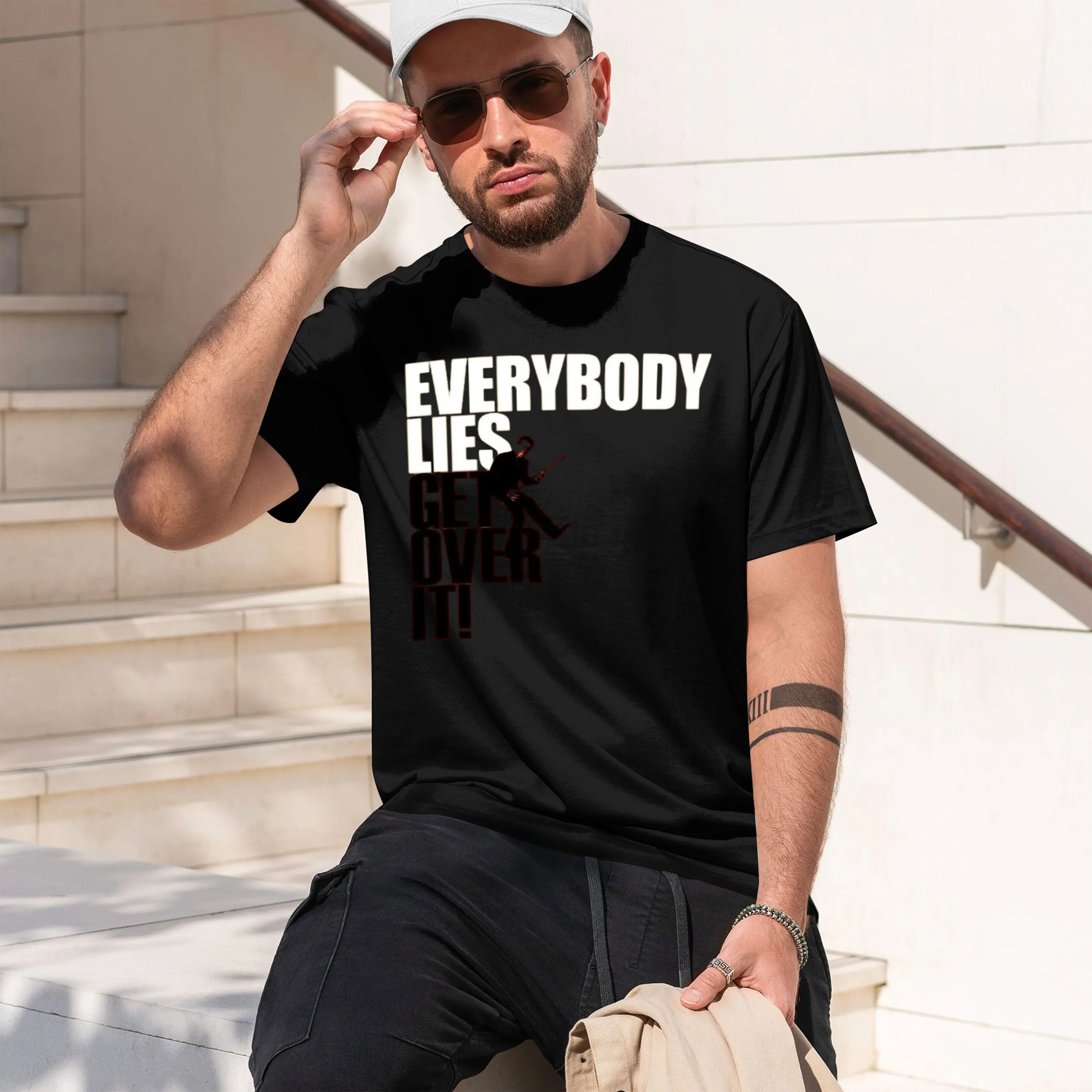 Men's Orange Cool Shirts Everybody Lies House T-Shirt Get Over it Funny Tee Shirts th Slim Fit Tee T Shirts 2026 New Model Men’s